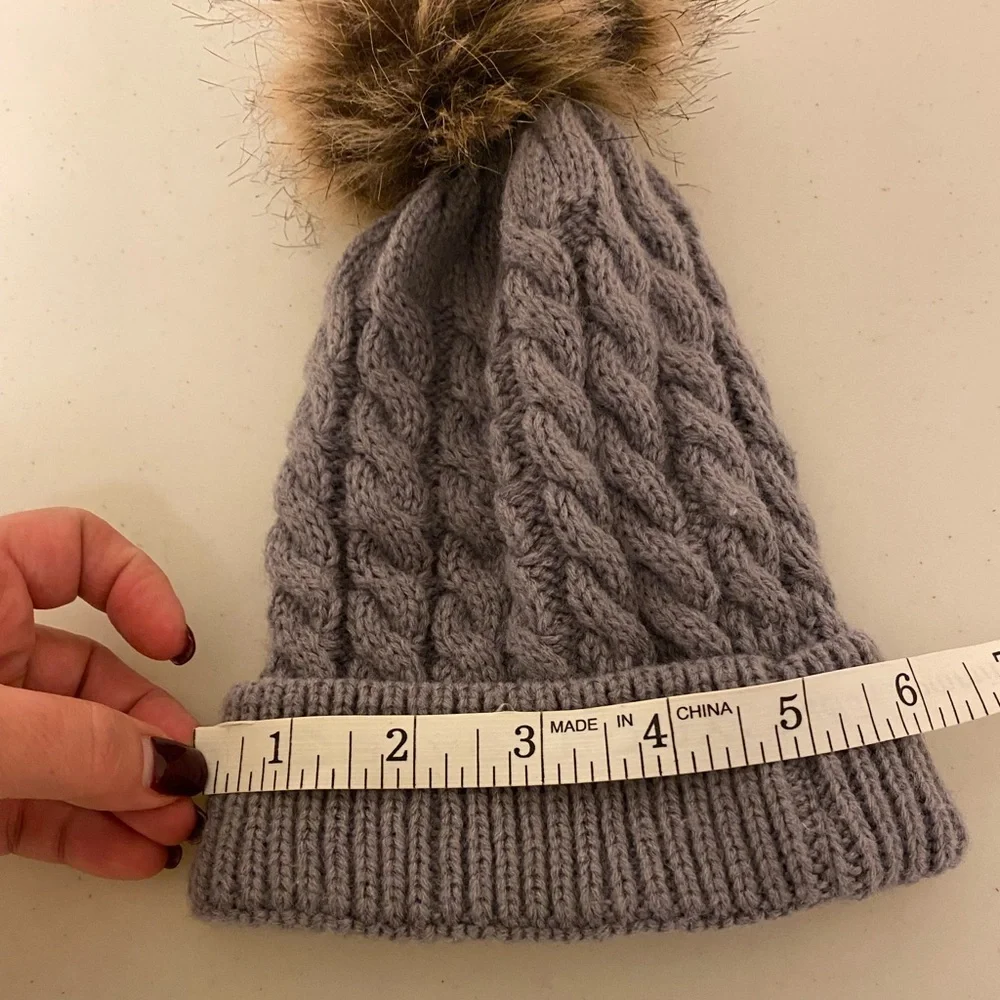 Cable Knit Pompom Beanie - Picture 2 of 2